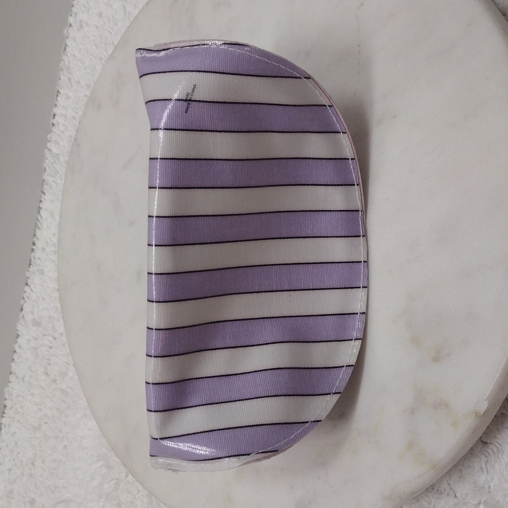 Lulu Guinness Purple/White Stripe Soft Eyewear Case & Cleaning Cloth Only #3 - Picture 6 of 7